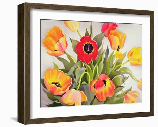 Orange and Red Tulips-Christopher Ryland-Framed Giclee Print