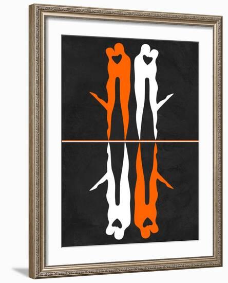 Orange and White Kiss-Felix Podgurski-Framed Art Print