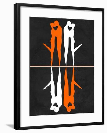 Orange and White Kiss-Felix Podgurski-Framed Art Print