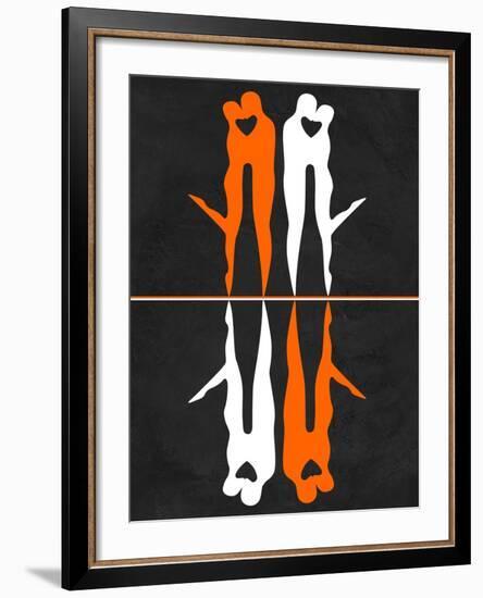 Orange and White Kiss-Felix Podgurski-Framed Art Print