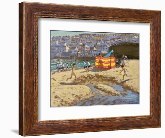 Orange and Yellow Windbreak, St Ives, 2010 (Oil on Canvas)-Andrew Macara-Framed Giclee Print