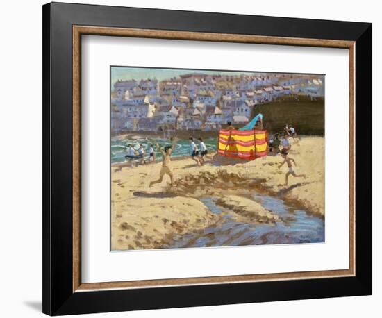 Orange and Yellow Windbreak, St Ives, 2010 (Oil on Canvas)-Andrew Macara-Framed Giclee Print