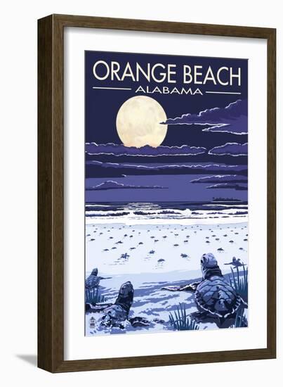 Orange Beach, Alabama - Baby Sea Turtles-Lantern Press-Framed Art Print