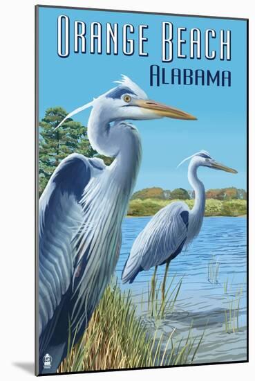 Orange Beach, Alabama - Blue Heron-Lantern Press-Mounted Art Print