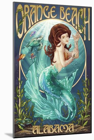 Orange Beach, Alabama - Mermaid-Lantern Press-Mounted Art Print