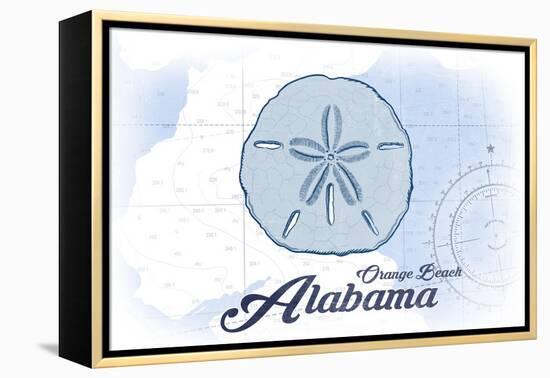Orange Beach, Alabama - Sand Dollar - Blue - Coastal Icon-Lantern Press-Framed Stretched Canvas
