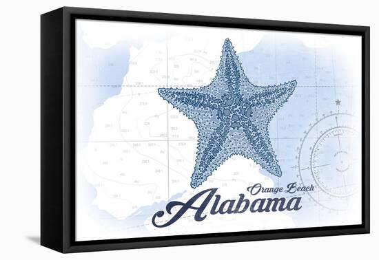 Orange Beach, Alabama - Starfish - Blue - Coastal Icon-Lantern Press-Framed Stretched Canvas