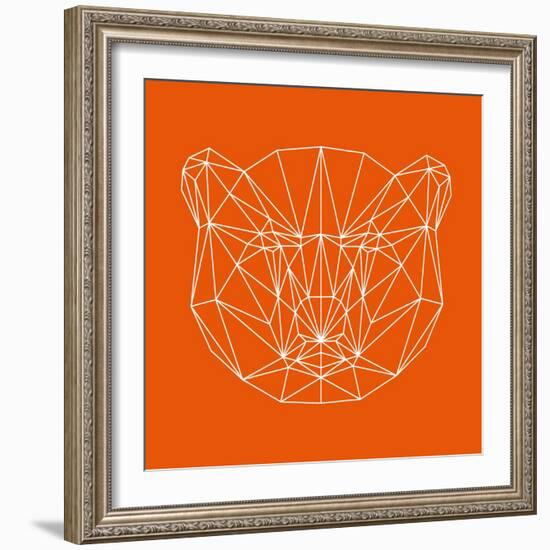 Orange Bear Polygon-Lisa Kroll-Framed Art Print