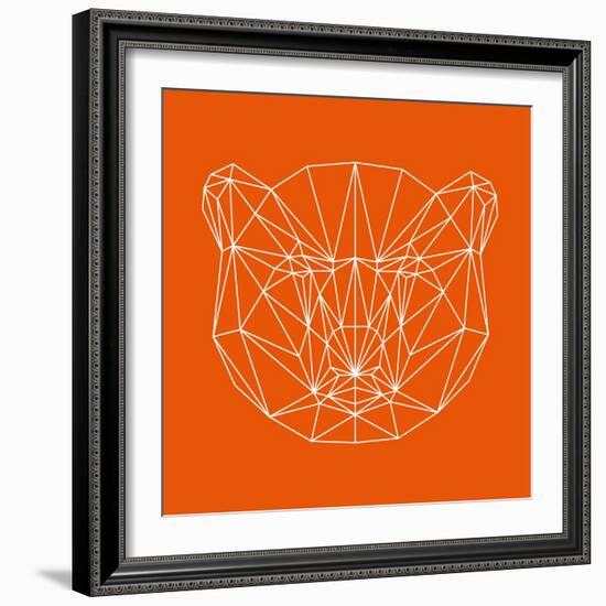 Orange Bear Polygon-Lisa Kroll-Framed Art Print