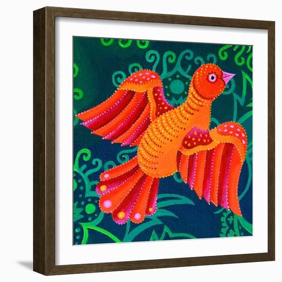 Orange Bird, 2019 (Oil on Canvas)-Jane Tattersfield-Framed Giclee Print