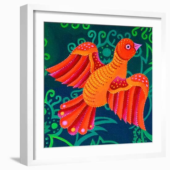 Orange Bird, 2019 (Oil on Canvas)-Jane Tattersfield-Framed Giclee Print