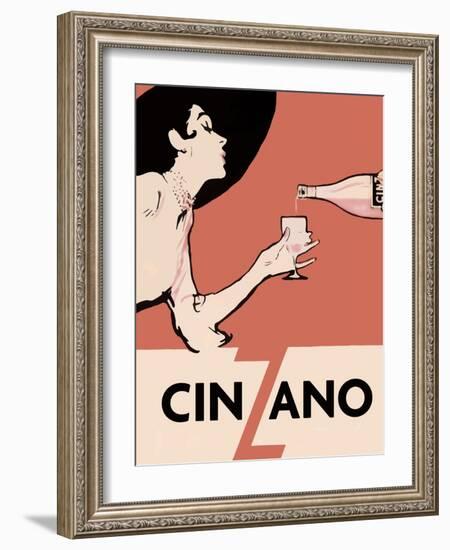 Orange Blackhat Cinzano-null-Framed Giclee Print