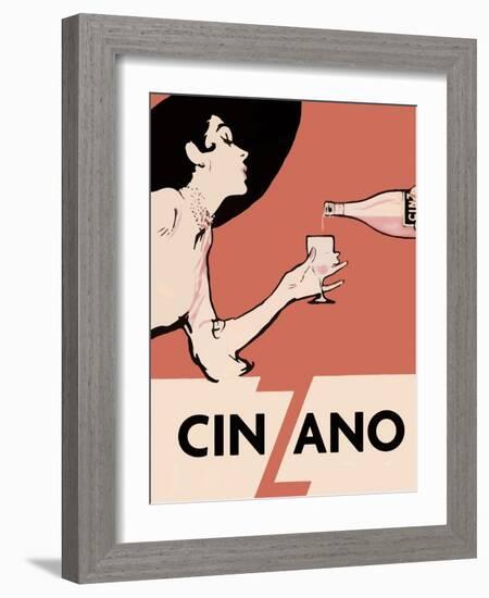 Orange Blackhat Cinzano-null-Framed Giclee Print