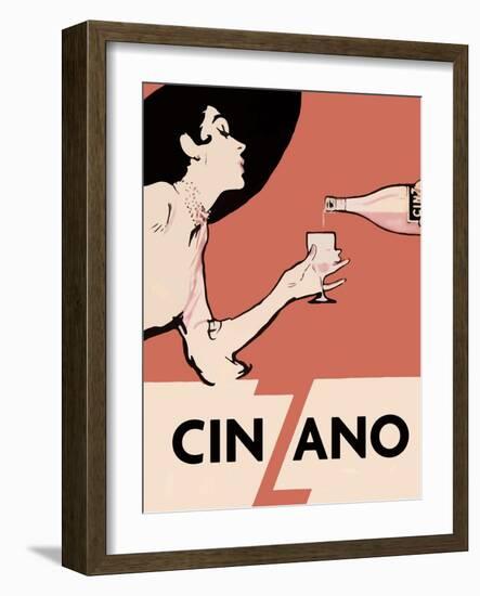 Orange Blackhat Cinzano-null-Framed Giclee Print