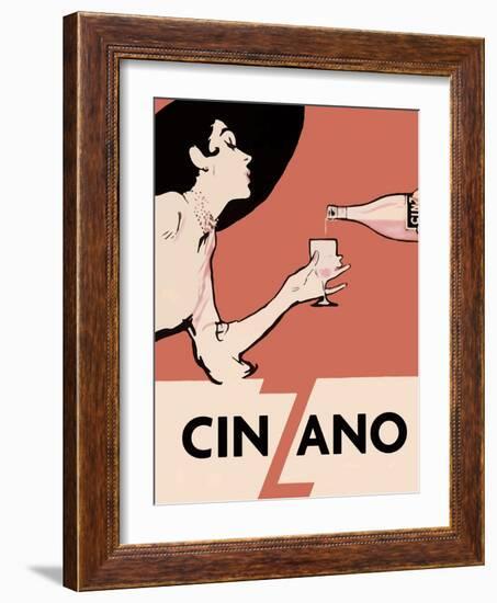 Orange Blackhat Cinzano-null-Framed Giclee Print