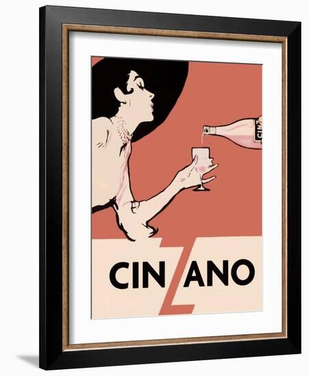 Orange Blackhat Cinzano-null-Framed Giclee Print