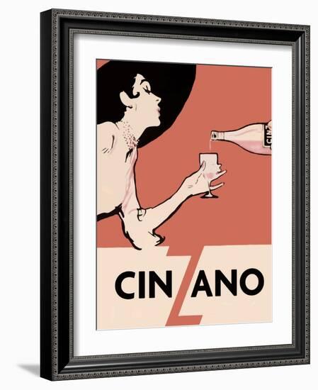 Orange Blackhat Cinzano-null-Framed Giclee Print