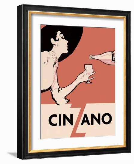 Orange Blackhat Cinzano-null-Framed Giclee Print