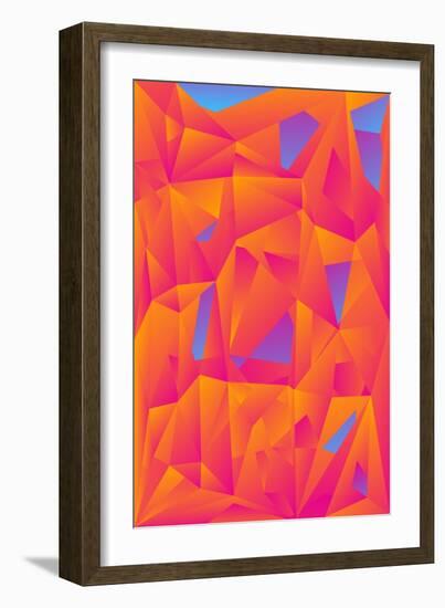 Orange Blue Abstract Polygonal Background-tukkki-Framed Art Print