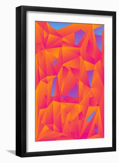 Orange Blue Abstract Polygonal Background-tukkki-Framed Art Print