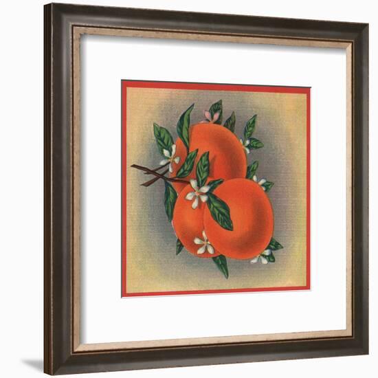 Orange Branch - Citrus Crate Label-Lantern Press-Framed Art Print