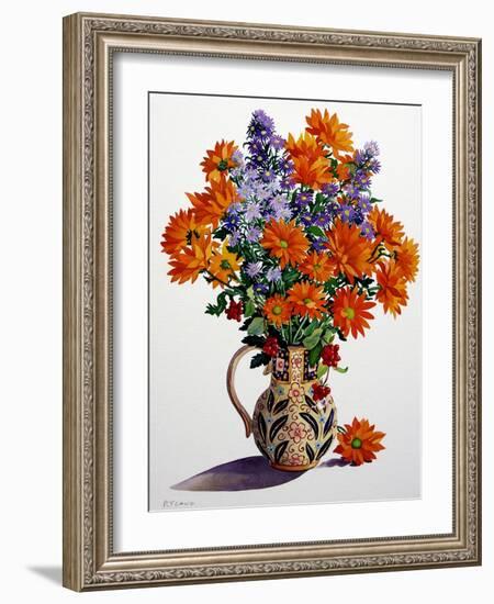 Orange Chrysanthemums-Christopher Ryland-Framed Giclee Print