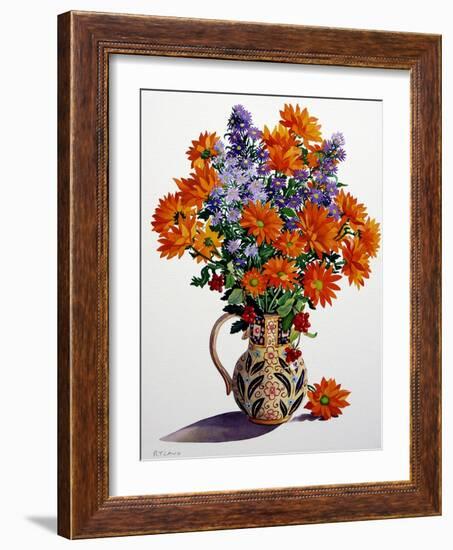 Orange Chrysanthemums-Christopher Ryland-Framed Giclee Print