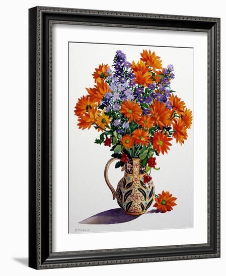 Orange Chrysanthemums-Christopher Ryland-Framed Giclee Print