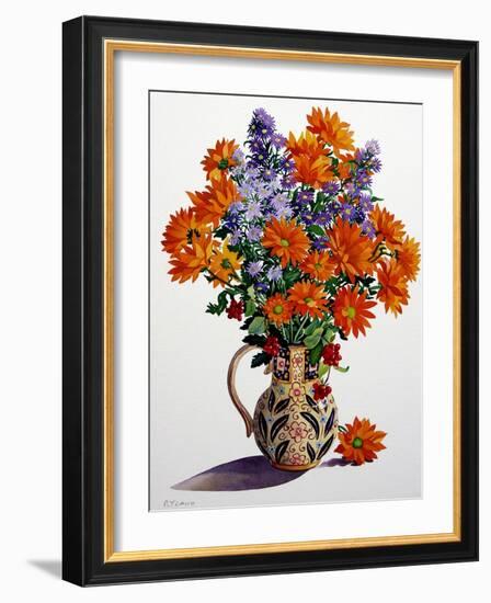 Orange Chrysanthemums-Christopher Ryland-Framed Giclee Print