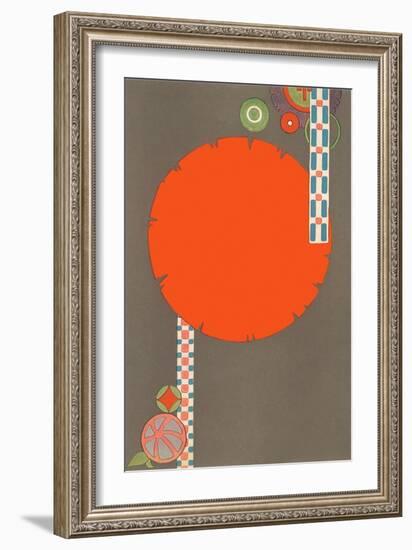 Orange Circle, Modern Shapes-null-Framed Art Print