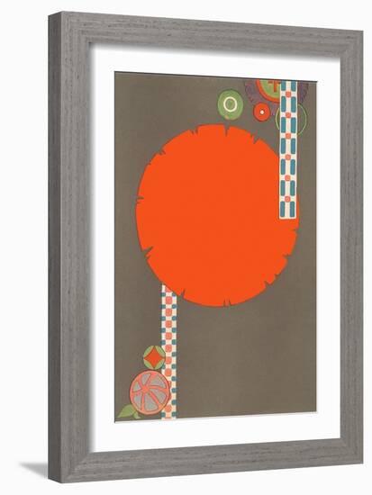 Orange Circle, Modern Shapes-null-Framed Art Print