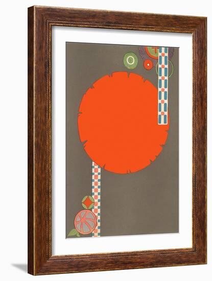 Orange Circle, Modern Shapes-null-Framed Art Print