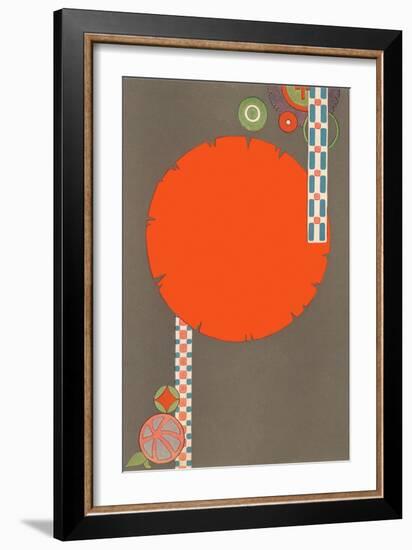 Orange Circle, Modern Shapes-null-Framed Art Print