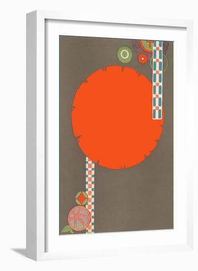 Orange Circle, Modern Shapes-null-Framed Art Print