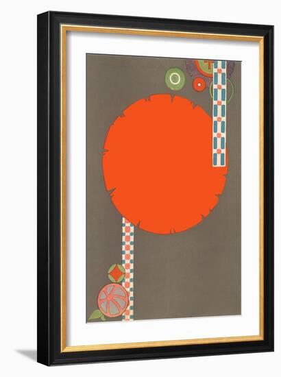 Orange Circle, Modern Shapes-null-Framed Art Print