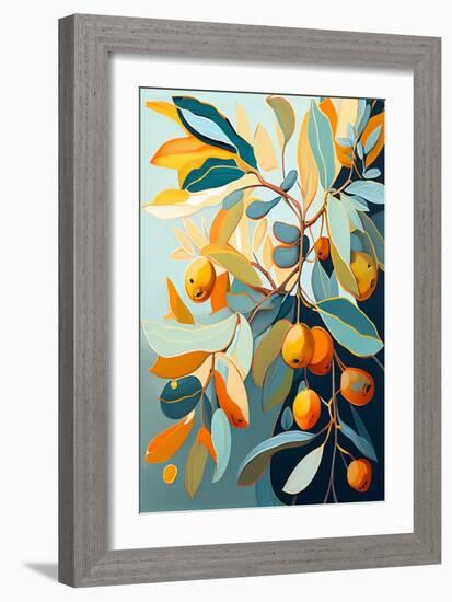 Orange Citrus Branch I-Avril Anouilh-Framed Art Print