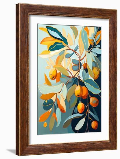 Orange Citrus Branch I-Avril Anouilh-Framed Art Print