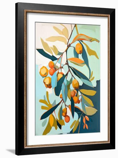Orange Citrus Branch-Avril Anouilh-Framed Art Print