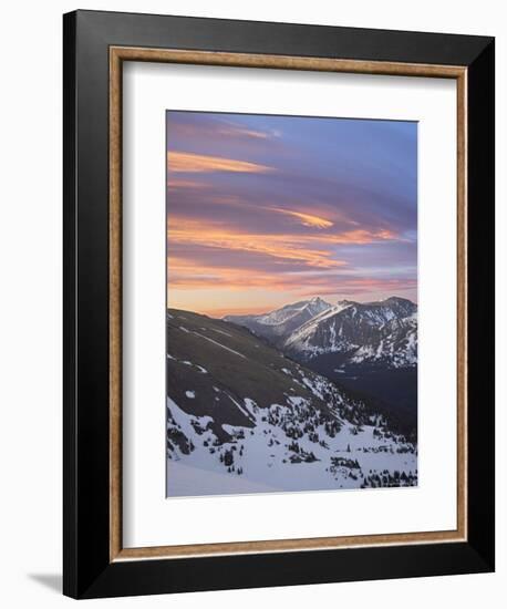 Orange Clouds at Dawn Above Longs Peak, Rocky Mountain National Park, Colorado-James Hager-Framed Photographic Print