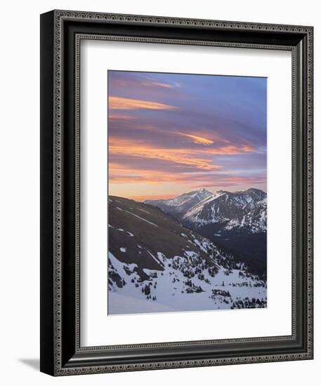 Orange Clouds at Dawn Above Longs Peak, Rocky Mountain National Park, Colorado-James Hager-Framed Photographic Print