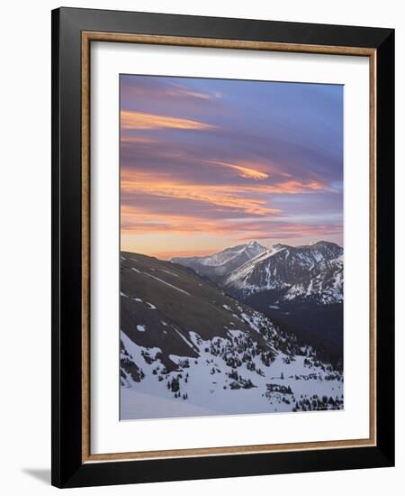 Orange Clouds at Dawn Above Longs Peak, Rocky Mountain National Park, Colorado-James Hager-Framed Photographic Print