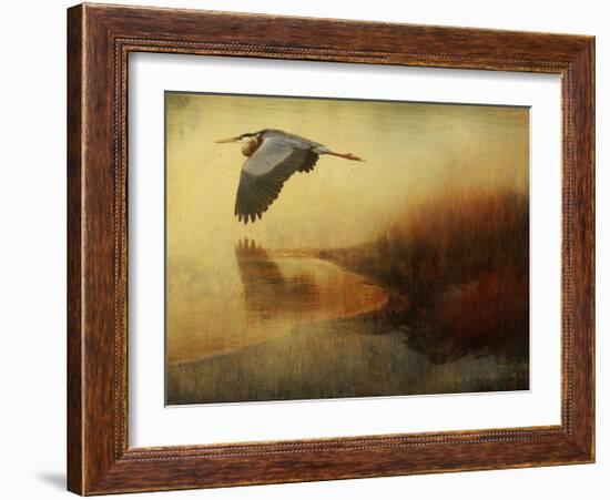 Orange Colorado River Heron-Chris Vest-Framed Giclee Print