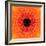 Orange Concentric Flower Center: Mandala Kaleidoscopic Design-tr3gi-Framed Art Print