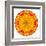 Orange Concentric Marigold Mandala Flower-tr3gi-Framed Art Print