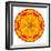 Orange Concentric Marigold Mandala Flower-tr3gi-Framed Art Print