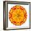 Orange Concentric Marigold Mandala Flower-tr3gi-Framed Premium Giclee Print