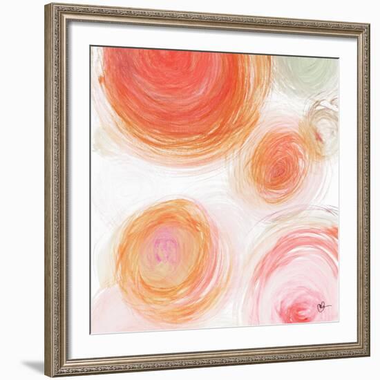 Orange Contempo Light Circles-Kat Papa-Framed Art Print