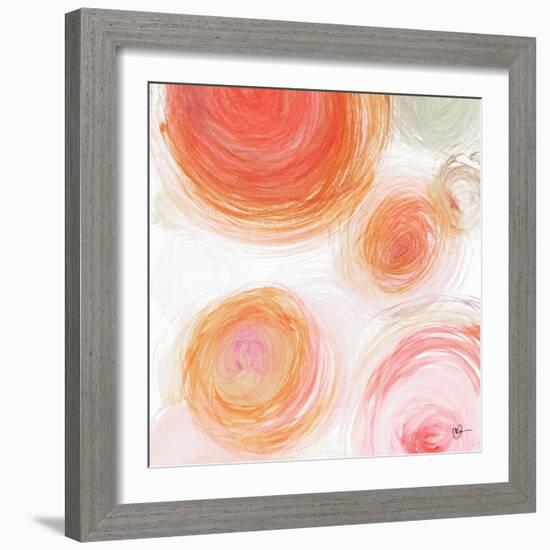 Orange Contempo Light Circles-Kat Papa-Framed Art Print