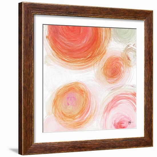 Orange Contempo Light Circles-Kat Papa-Framed Art Print