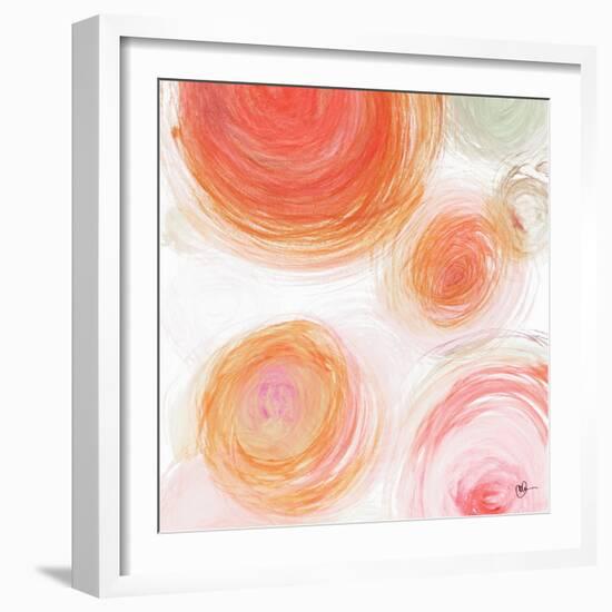 Orange Contempo Light Circles-Kat Papa-Framed Art Print